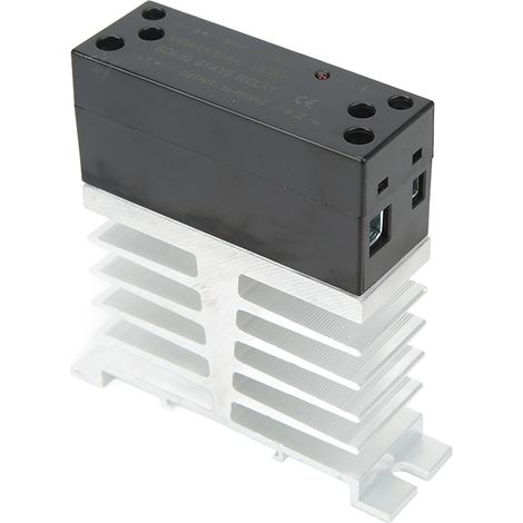 Relais statique AC-AC 80A avec dissipateur thermique ignifuge, entrée 70-280VAC, sortie 24-480VAC, module SSR (1/5)