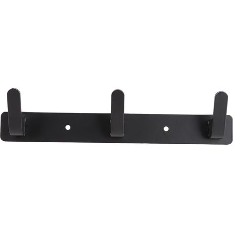 Simple Space Aluminium-Reihenhaken, Wandmontage, für Küche, Bad, Kleiderschrank, Schwarz, 3 Haken (1/5)