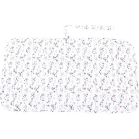Matelas à langer imperméable et pliable, en Nylon, Portable, pour bébé, maison, voiture, extérieur, arc-en-ciel blanc -