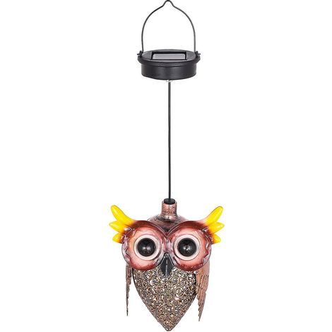 Lampe solaire hibou Tomfeel, suspension, lustre en métal, décoration de jardin animalière, décoration intérieure