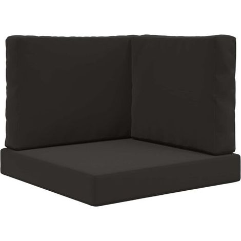 Ensemble de trois coussins pour canapé d'extérieur, en polyester noir (1/5)