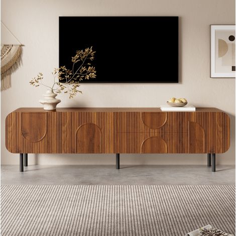 Mueble TV 180 x 40 x 47,5 cm de madera marrón con almacenaje FloraGrace (1/5)