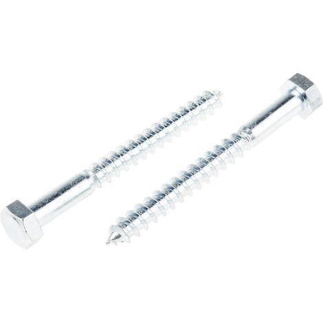 Vis tire-fond, 8mm x 80mm, en Acier, en Acier trempé ( Prix pour Sachet de 25 )