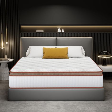 Matelas 140x200 cm, Épaisseur 25 cm.Matelas à Ressorts Ensachés Indépendant + Mousse Multicouche, Matelas de Lit d'Adulte, Confort 7 Zone, Isolation du Mouvement, Mi-Ferme, Soutien Parfait