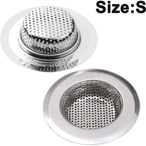 Lot de 2 petites passoires en acier inoxydable pour éviers de cuisine (1/5)