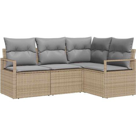 Maison Exclusive - Set di divani 4 pcs Beige polyrattan (1/5)