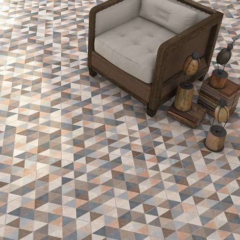 Aelle - Carrelage sol / mur hexagonal effet béton patchwork RIFT FINGAL - Vendu par boîte de 0.504 m² (1/5)