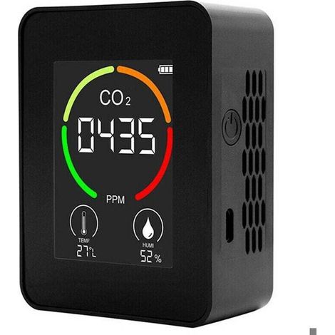 Détecteur CO2 Portable, Thermohygromètre Qualité Air Intérieur, Analyseur Pollution Domestique (1/5)