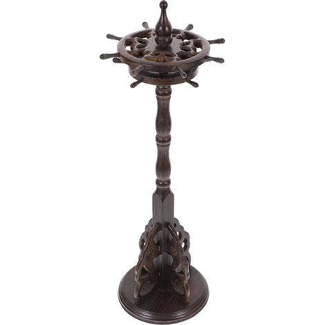 Porte-pinceau en Bois Massif à Double Niveau, Base Ronde Rotative (1/5)