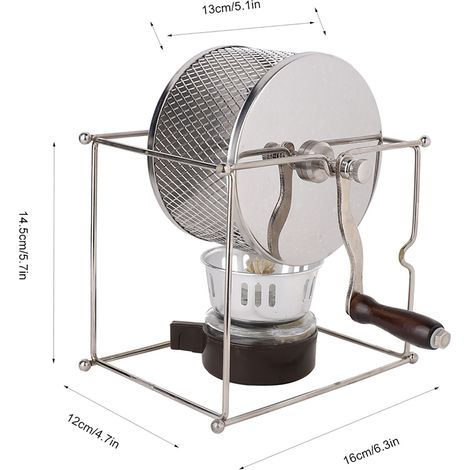 Torréfacteur de café manuel miniature (1 pièce) avec rouleaux en acier inoxydable et poignée (1/5)