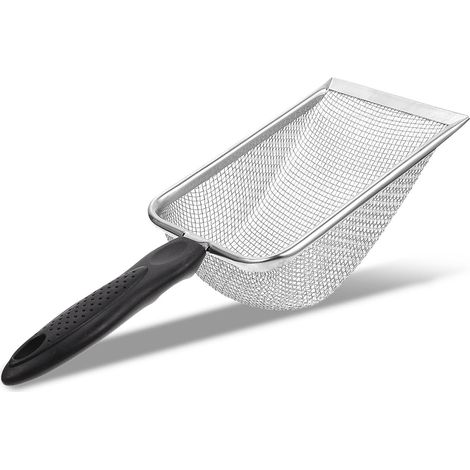 Metal Cat Litter Scoop, Fine Sand Sieve, Litter Scoop for Rabbit, Hamster, Reptile, Durable Cleaning Tool, 27 x 10 cm (1/5)