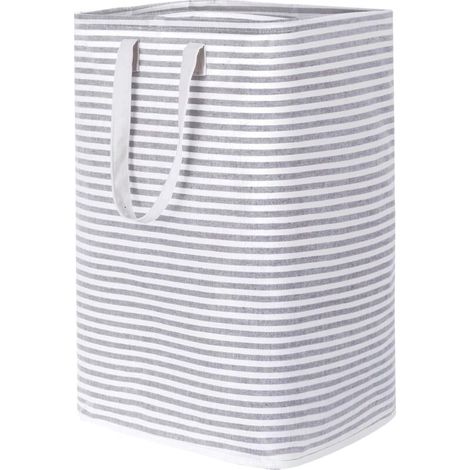Grand panier à linge pliables de 72 L avec poignées faciles de transport, autonomes et imperméables, pour jouets et vêtements – 60 cm (H), gris (1/5)