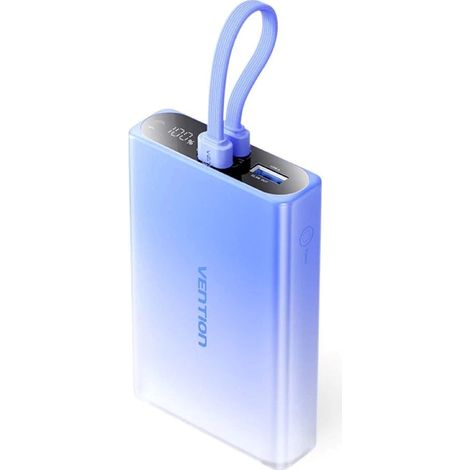 Batterie externe Vention 10 000 mAh USB-C + Lightning + USB-A 22,5 W avec affichage LED bleu