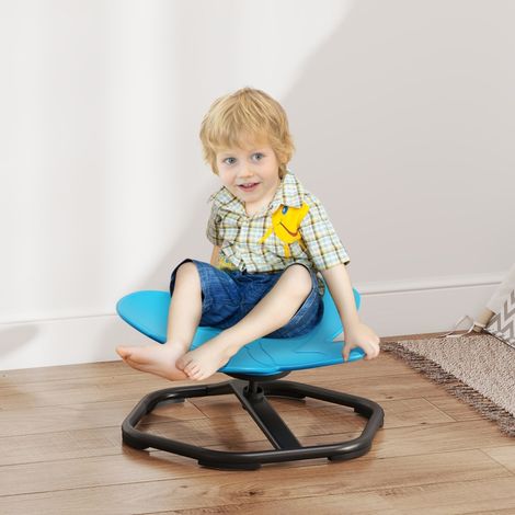 Chaise pivotante sensorielle en forme de papillon pour enfants – plastique et métal – bleue – améliore équilibre, coordination et régulation sensorielle