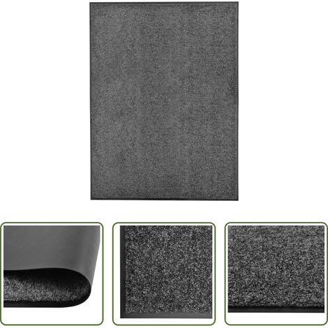 Tapis anti-poussière - Paillasson lavable Anthracite 90x120 cm (1/5)