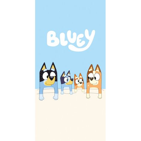 Bluey - Serviette de plage en coton - Bleu/Beige - 70 x 140 cm - Livraison gratuite