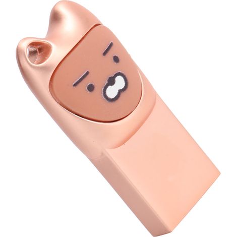 Clé USB portable avec lecteur de cartes et connecteur Cartoon Plugin (Or rose 64 Go) (1/5)