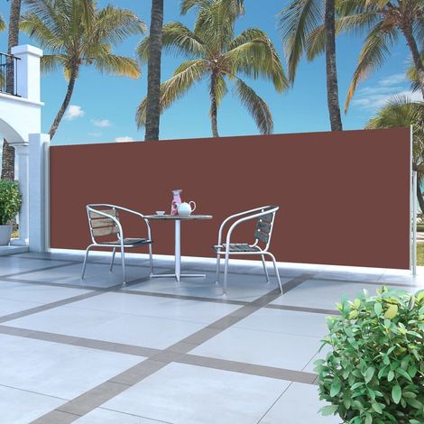 Auvent latéral rétractable de Jardin,Marquise,Store Banne,Anti-UV 160 x 500 cm Marron -FR45111 (1/5)
