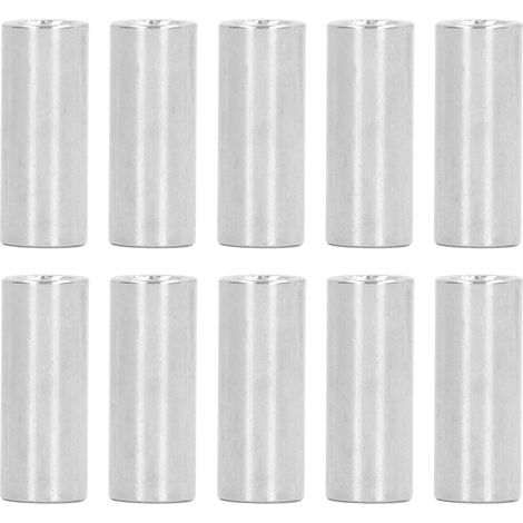 Kit de 10 écrous de raccordement ronds M8x1,25 L30 mm en acier inoxydable avec manchon fileté (1/5)