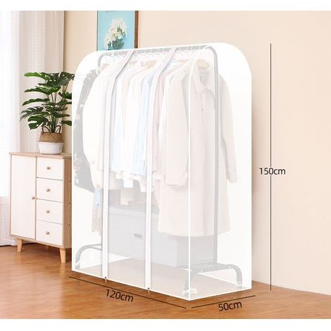 Housse Semi-Transparente pour Tringle à vêtements avec Fermeture éclair Solide et Poche à Documents Housse penderie,Portant Non Inclus (1/4)