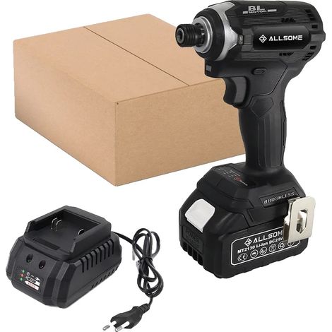 Visseuse à chocs, moteur sans balais, lampe de travail LED, 1 Batterie 1 Chargeur (1/2)