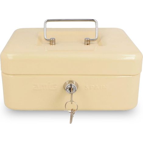 AMIG Coffret à monnaie 2153 300 x 240 x 90 mm Acier Ivoire