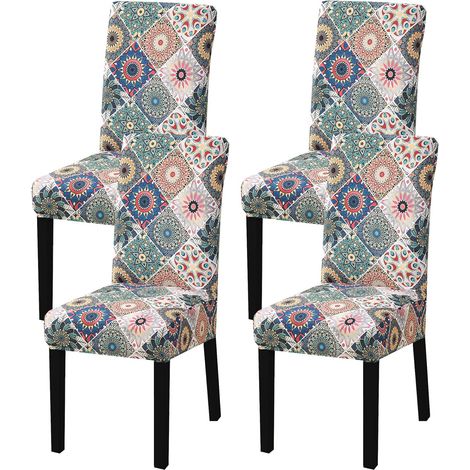 Set di 4 coprisedie da pranzo, elasticizzati, sfoderabili e lavabili, coperture protettive per hotel, sala da pranzo, cerimonie (Dream Curtain, 4 pezzi) (1/5)