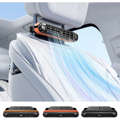 Mini-USB-Ventilator mit 3 Geschwindigkeitsstufen für die Rückenlehne von Auto- oder SUV-Sitzen, leise und einfach an der Kopfstütze zu montieren – Schwarz