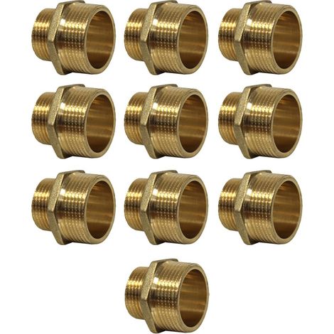 Lot de 10 Mamelons Laiton Réduit mâle/mâle 1"1/4-1" (33/42-26/34) - Arcanaute (1/5)