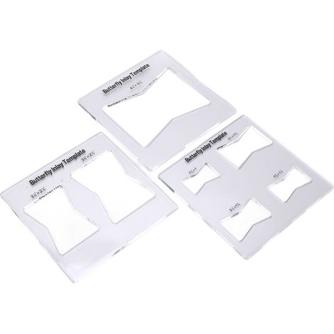 Lot de 3 gabarits papillon incrustation bois, accessoires défonceuse pour décoration menuiserie (1/5)