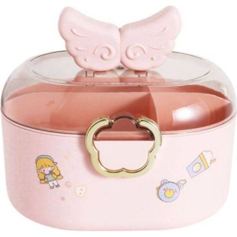 TrAdE Shop Traesio - Contenitore Organizzatore Per Cassetti Arredamento Colore Rosa Dim. 27x24x18 Cm - (1/2)