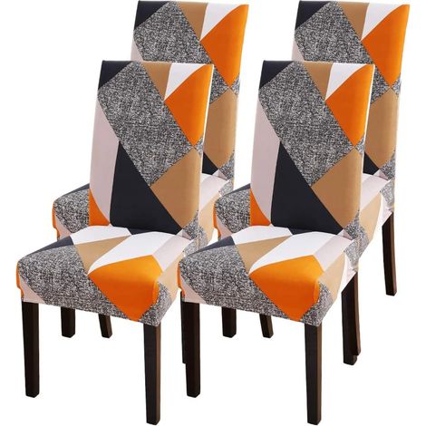 MINKUROW 4 Pezzi Fodere Per Sedie Fodere Per Sedie Elastiche Fodere Per Sedie Elastiche Decorazione Moderna Fodera Per Sedia Per Universal Fit (Cubo Magico) (1/5)