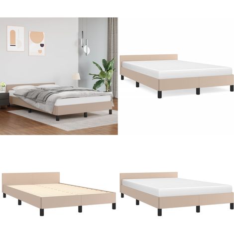 Bettgestell ohne Matratze Cappuccino-Braun 120x190cm Kunstleder - Bettsofa - Doppelbett - Boxspringbetten - Lattenrost - Lederbett - Home & Living (1/5)