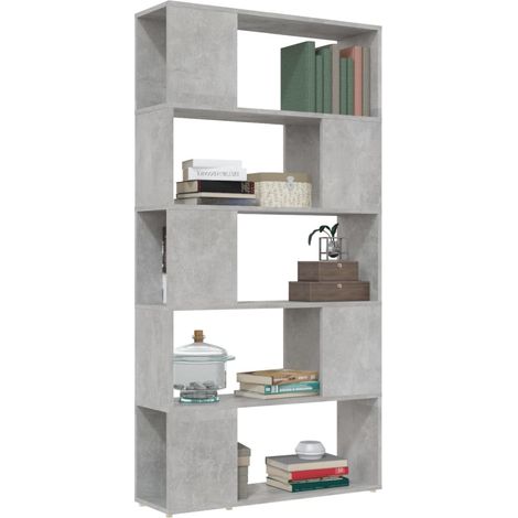 Bibliothèque de séparation Gris béton 80x24x155 cm (1/5)