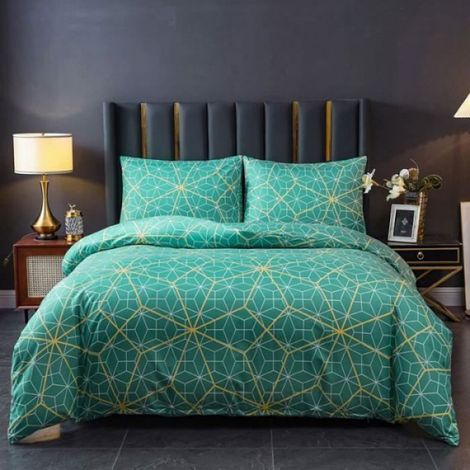 Housse De Couette - Polyester Imprimee 200x200 cm Avec 2 Taies Doreiller 50x70 cm - Parure 3 Pieces (1/3)