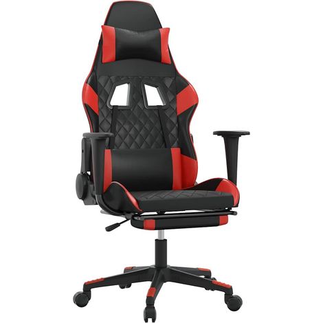 Maison Exclusive - Sedia da Gaming con Poggiapiedi Nero e Rosso in Similpelle (1/5)