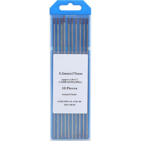 10 électrodes WES en zirconium-tungstène de 3,2 x 175 mm avec aiguille en tungstène à pointe violette (1/5)
