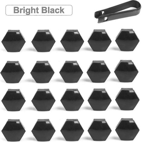 Kit d'enjoliveurs centraux pour Tesla Model 3 Y, comprenant 20 enjoliveurs et un extracteur d'écrous de roue, noir brillant. (1/5)