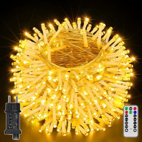 Guirlande Lumineuse 10m 100LED Intérieur Extérieur, IP44 Étanche, Lumière Chaude 2700K, Guirlande Décoration pour Noël, Jardin, Maison, Chambre, Mariages, Anniversaire, Blanc Chaud (1/4)