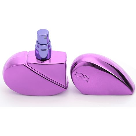 Flacon vaporisateur de parfum rechargeable en forme de cœur de 25 ml, vide, violet (1/5)