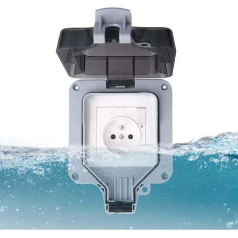 Pair IP66 Wasserdichte Steckdose, wasserdichte Außenwandsteckdose, staubdichte Wandsteckdosenbox für den Innen- und Außenbereich (mit Schalter, B)