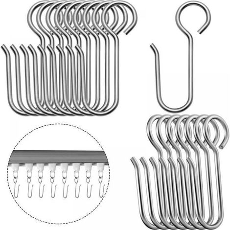 Metal Curtain Hook, 20pcs Shower Curtain Rail Glider Hook Curtain Rail Hook (1/5)