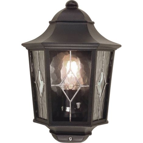 Elstead Norfolk - Mezza Lanterna da Parete per Esterni 1 Luce Nera IP44, E27 (1/5)
