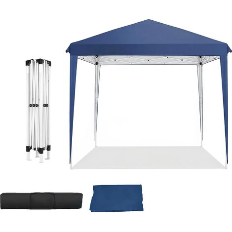 Gazebo, Hauteur Réglable, Auvent Protecteur UV, Bleu Foncé-3x3Mètre (1/2)