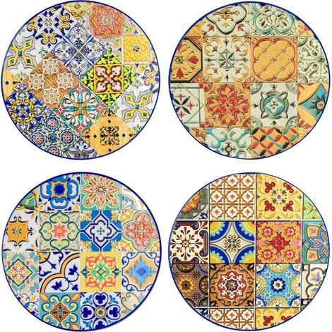 Sottobicchieri idraulici in ceramica colorata per l'arredamento della casa