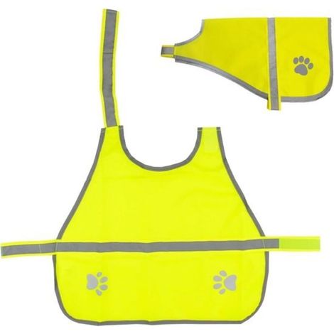 Allecto Premium - Chaleco reflectante de seguridad para perros - alta visibilidad - amarillo fluorescente - impermeable y lavable a máquina - bandas reflectantes ajustables y brillantes - para paseos