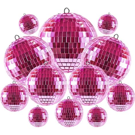 Lot de 12 Boules Disco argentées à Effet de lumière pour décoration de Sapin de Noël, Mariage, Maison, fête (10/7/5/3/2 cm) (1/5)