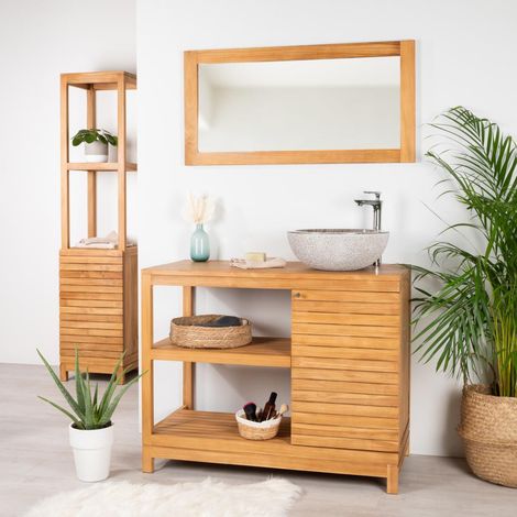Mueble de teca para cuarto de baño Courchevel 100 cm