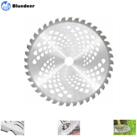 Lame universelle pour débroussailleuse 25,4 cm x 40T Pointe en carbure Lame pour tondeuse Lame de tondeuse pour nettoyer les mauvaises herbes 255 x 25,4 mm 40 dents