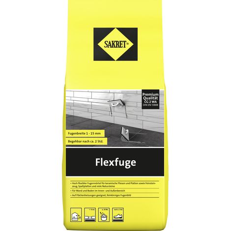 Sakret Flexfuge 1 - 15 mm zementgrau 1 kg Fugenmörtel